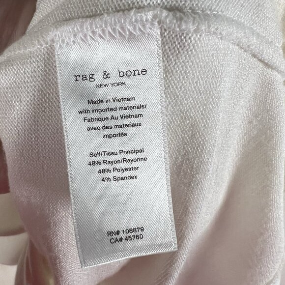 Rag & Bone Open Back Long Sleeve White Top Size Medium Lightweight Designer - Picture 5 of 9